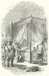 Louis XIV de France rendant hommage au corps de Jean V d
