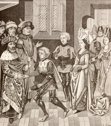 Réception de Gautier-sans-Avoir par le roi de Hongrie, c.1880