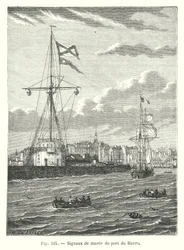 Signaux de marée du port du Havre (gravure)