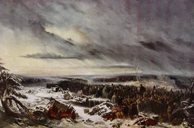 La retraite de la Russie (lithographie couleur)