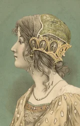 Femme au bonnet (lithographie couleur)
