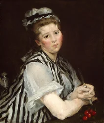 Fille avec des cerises, vers 1870