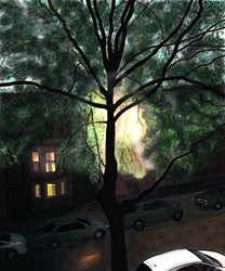 Après la pluie, première lumière, Brooklyn (art numérique)