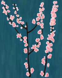 Branches de cerisiers en fleurs, Brooklyn (art numérique)