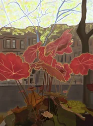 Cloches de corail dans une jardinière (art numérique)
