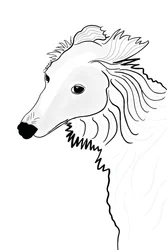 Dessin au trait du Windhound de Silken (art numérique)