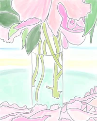 Pivoine dans un vase, Brooklyn (art numérique)