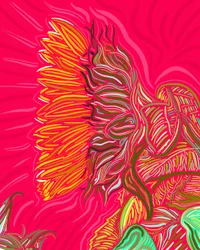 Tournesol unique, c.2020-24 (art numérique)
