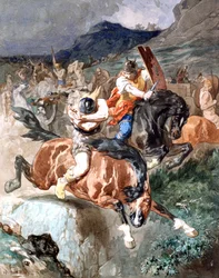 Combat des cavaliers, vers 1842-1896