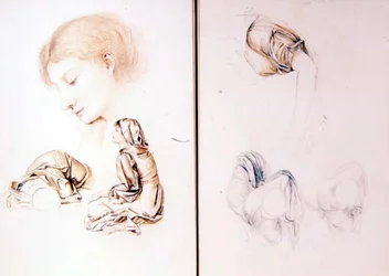 Six études de modèles féminins, deux pages d