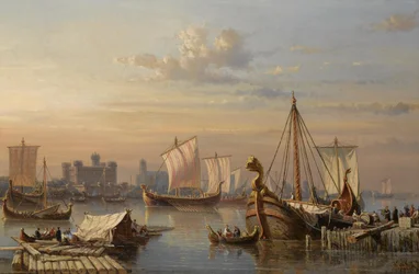 Navires vikings sur la Tamise, milieu du 19ème siècle