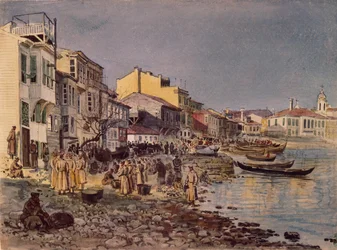 Soldats russes sur le quai à San Stefano, 1878