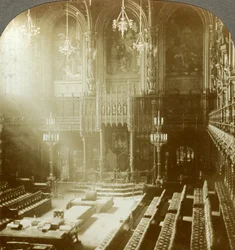 Intérieur de la Chambre des Lords, Westminster, Londres