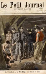 Félix Faure (1841-99) Président de la République, dans les mines de Lens, du Petit Journal, 11 décembre 1898