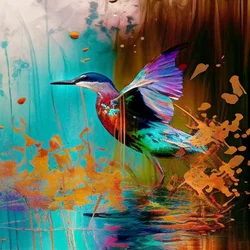 Oiseau abstrait, inspiration Claude Monet