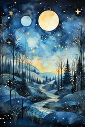 Murmures célestes: abstrait du ciel nocturne bleu