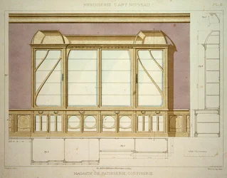 Conception pour une vitrine de pâtisserie, illustration de 