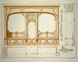 Conception pour une devanture de magasin, illustration de 