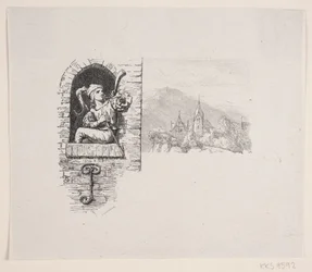 Vignette pour le poème de J. P. Jacobsen, "Pagen højt paa Taarnet sad"