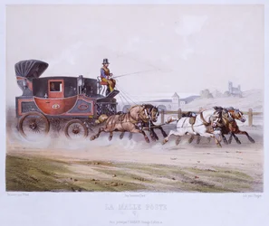La diligence, gravée par Charles Bargue (1826-83)