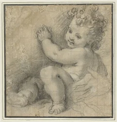 Enfant Jésus avec la main de Marie