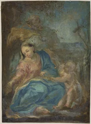 Repos pendant la fuite en Égypte (recto); Madone du Rosaire (verso)