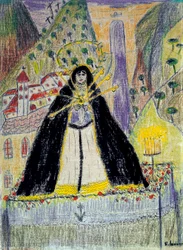 Dessin pour « La Vierge aux sept poignards » (Virgen de los siete dolores), XXe siècle
