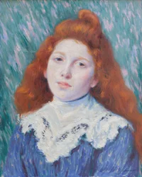 Fille au col blanc, vers 1890