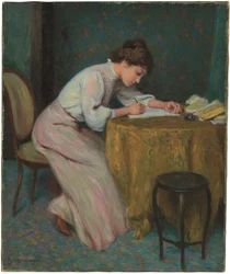 Jeune fille écrivant