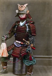 Un samouraï en armure, Japon, 1882