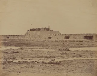 Arrière du fort nord après sa capture, montrant la retraite de l