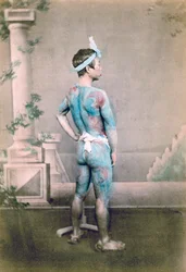Marié japonais tatoué betto, Japon, 1882