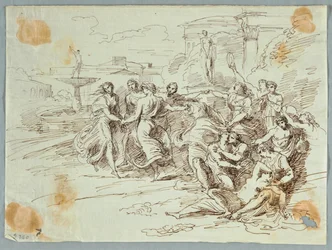 Scène bacchanale avec cercle de figures dansantes