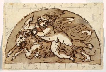 Capricorne, Lunette pour le Plafond de la Sala Ottagonale, Palazzo Milzetti, Faenza