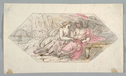 Dessin, Jupiter console une déesse implorante, probablement Vénus, 1796-98