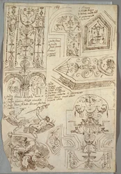 Six études décoratives ; Verso, étude anatomique