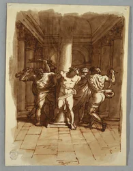 Page de carnet de croquis : Flagellation du Christ