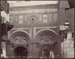 Le Caire. Mosquée El-Arhar, détails de la porte
