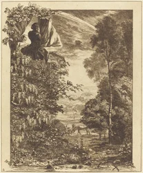 Un Paysage Arc-en-Ciel avec Deux Femmes le Regardant d