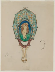 Design pour un miroir à main, vers 1900-1902