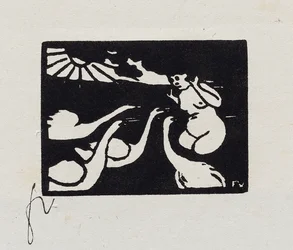 Baigneur avec des cygnes, X de "Les Petites Baigneuses", 1893