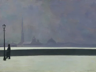 La Néva, brume légère