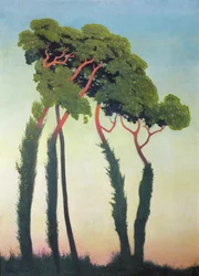 Paysage avec arbres