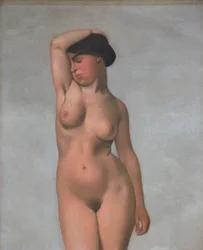 Nu féminin avec bras levé