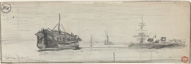 Expédition dans le port de Londres [recto], vers 1884