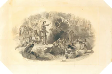 John Eliot prêchant aux Indiens