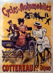 Affiche pour les cycles et voitures Cottereau et compagnie. début 20ème siècle (affiche)