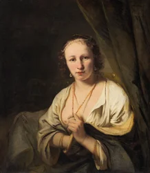 Femme avec des perles dans les cheveux, vers 1653