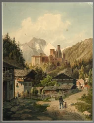 Paysage alpin avec un château
