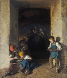 Enfants recevant leur petit-déjeuner